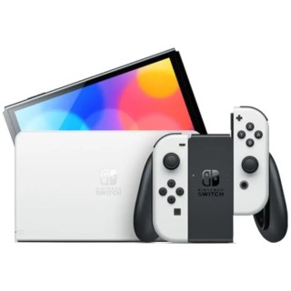 Console Nintendo Switch - Modèle OLED • Blanc + Super Mario Bros. Wonder (Pré-installé) + 12 mois d'abonnement NSO (Code)